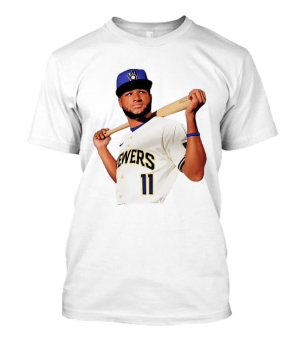 Manny Pina Milwaukee Brewers Number 11 Catcher MLB Baseball T-Shirt