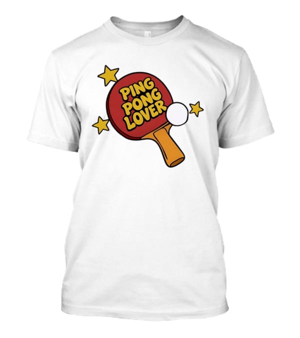 Ping Pong Lover Table Tennis Paddle Racket Stars T-Shirt