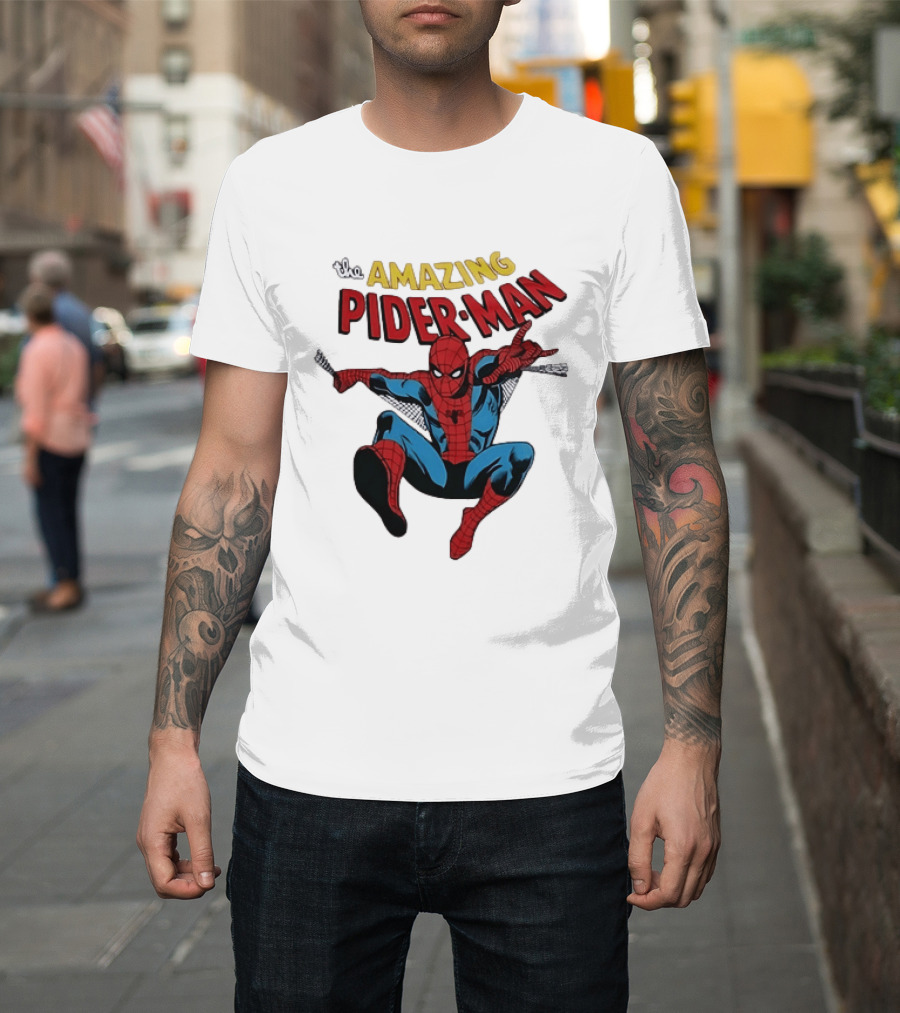 The Amazing Spider Man Marvel Superhero Classic Action Pose T-Shirt