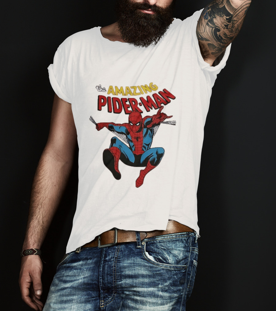 The Amazing Spider Man Marvel Superhero Classic Action Pose T-Shirt