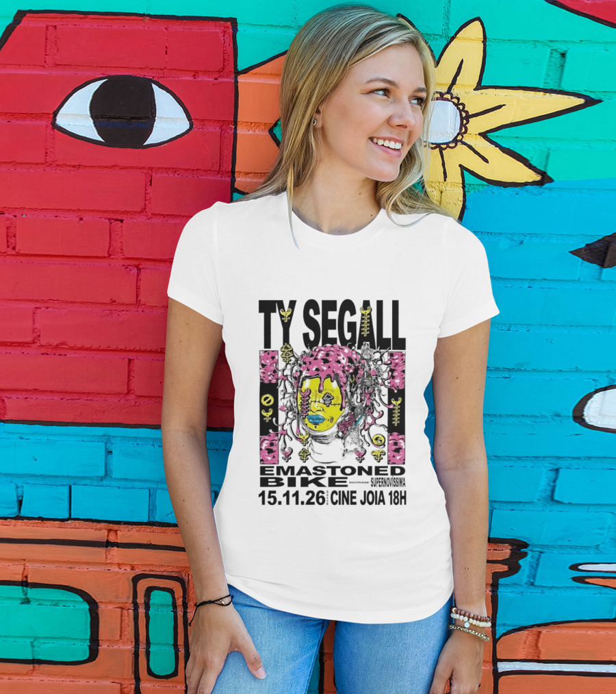 Ty Segall Emastoned Bike Concert At Cine Joia 15.11.26 18H Vibrant Psychedelic Face T-Shirt
