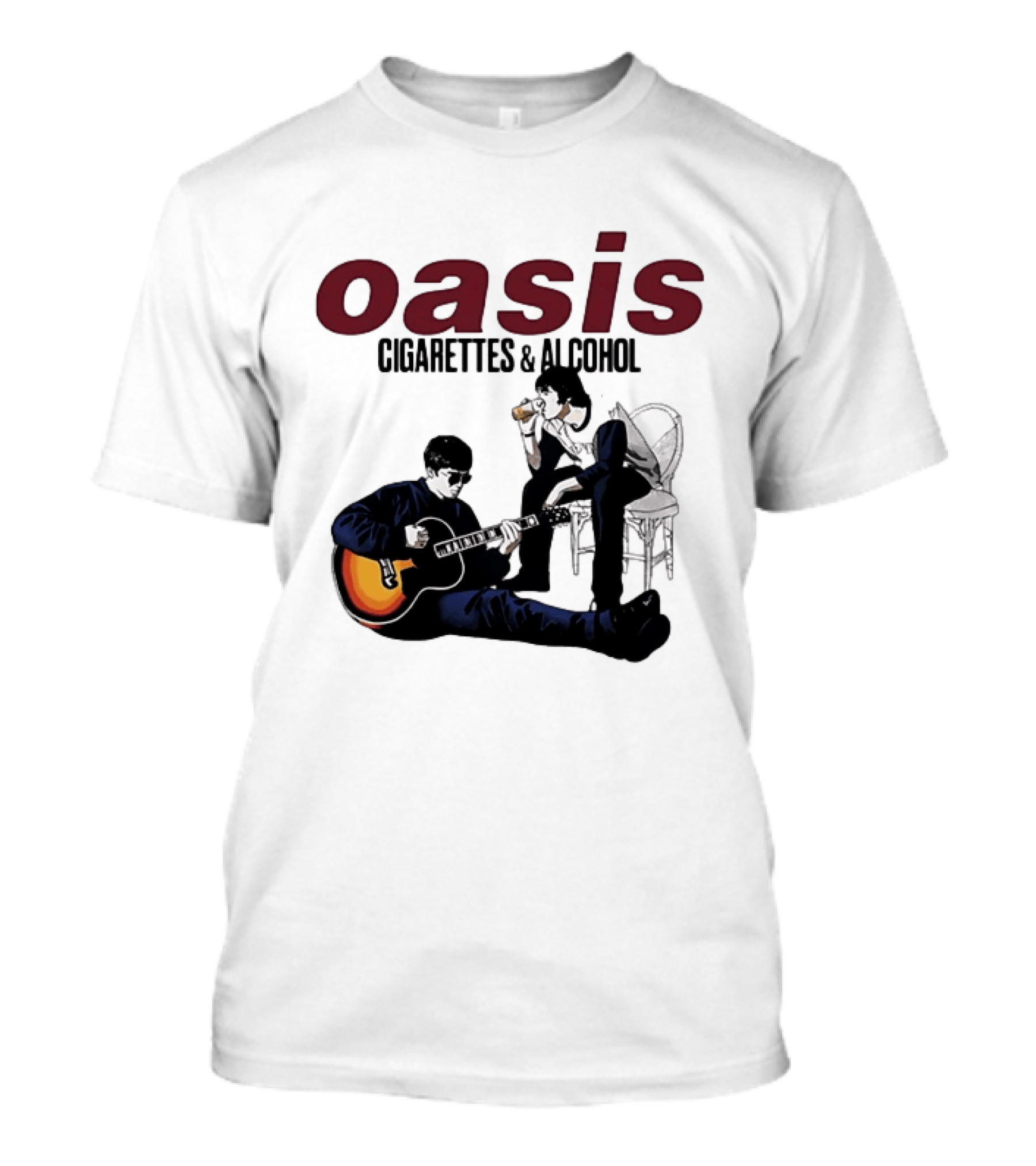 Oasis Cigarettes & Alcohol Britpop Band Music Fans T-Shirt