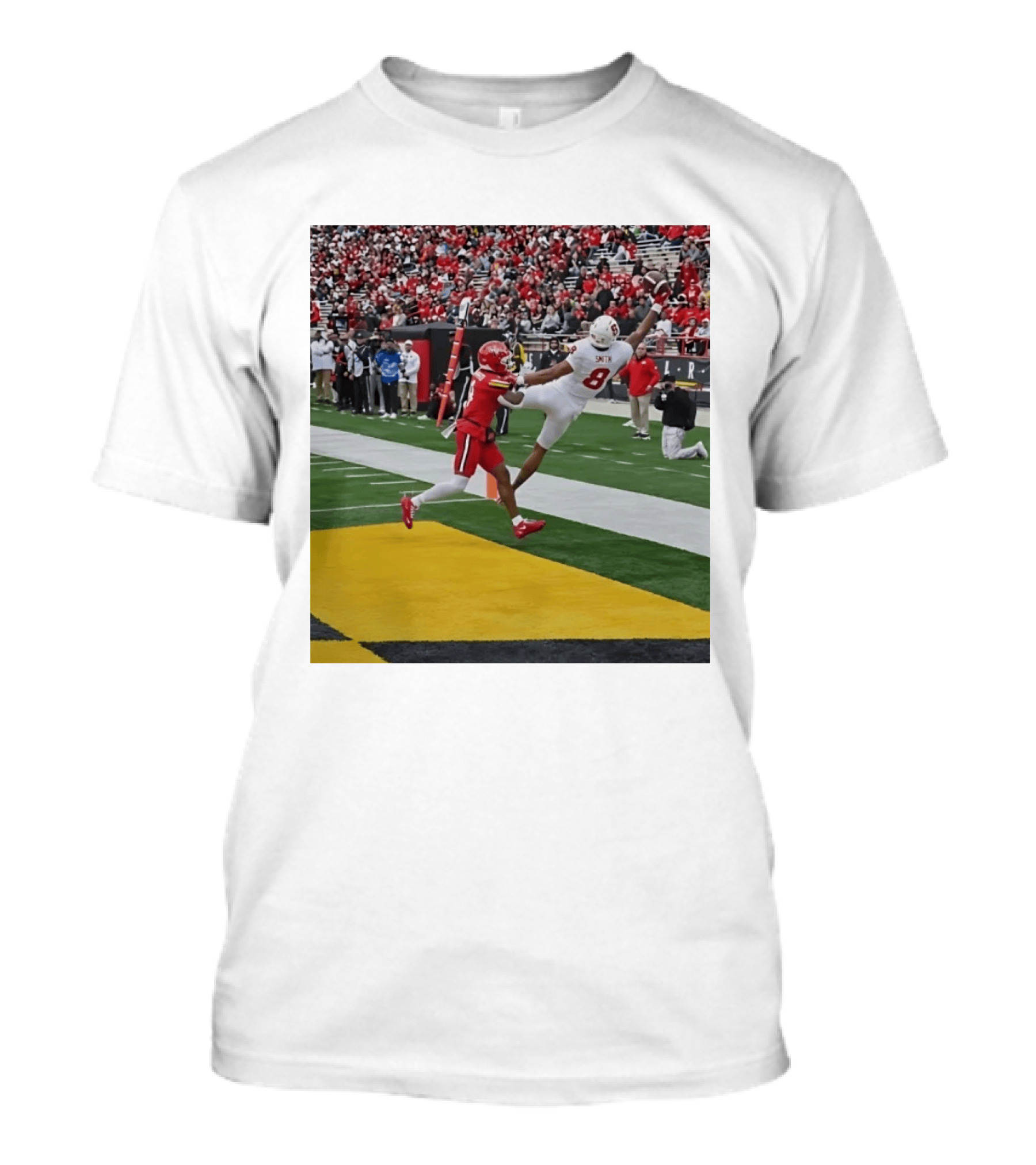 Smith Number 8 Stanford Cardinal Football Touchdown Catch Action T-Shirt