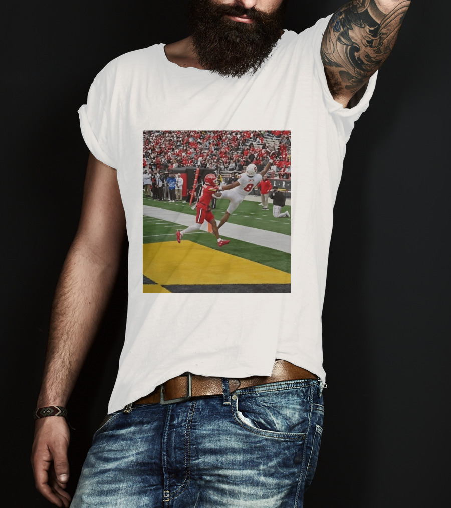 Smith Number 8 Stanford Cardinal Football Touchdown Catch Action T-Shirt