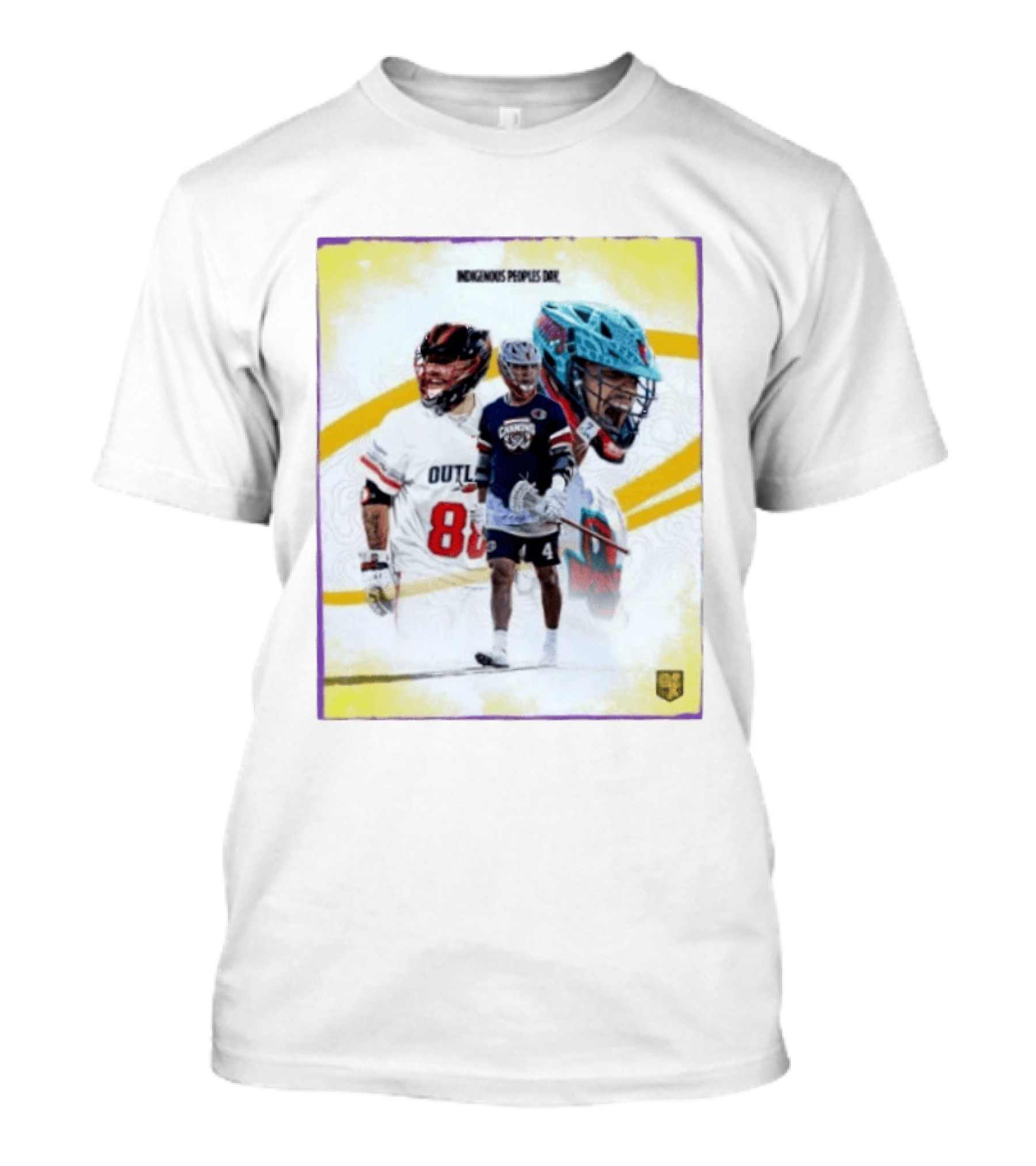 Indigenous Peoples Day PLL Lacrosse Cannons Outlaws Player Collage T-Shirt