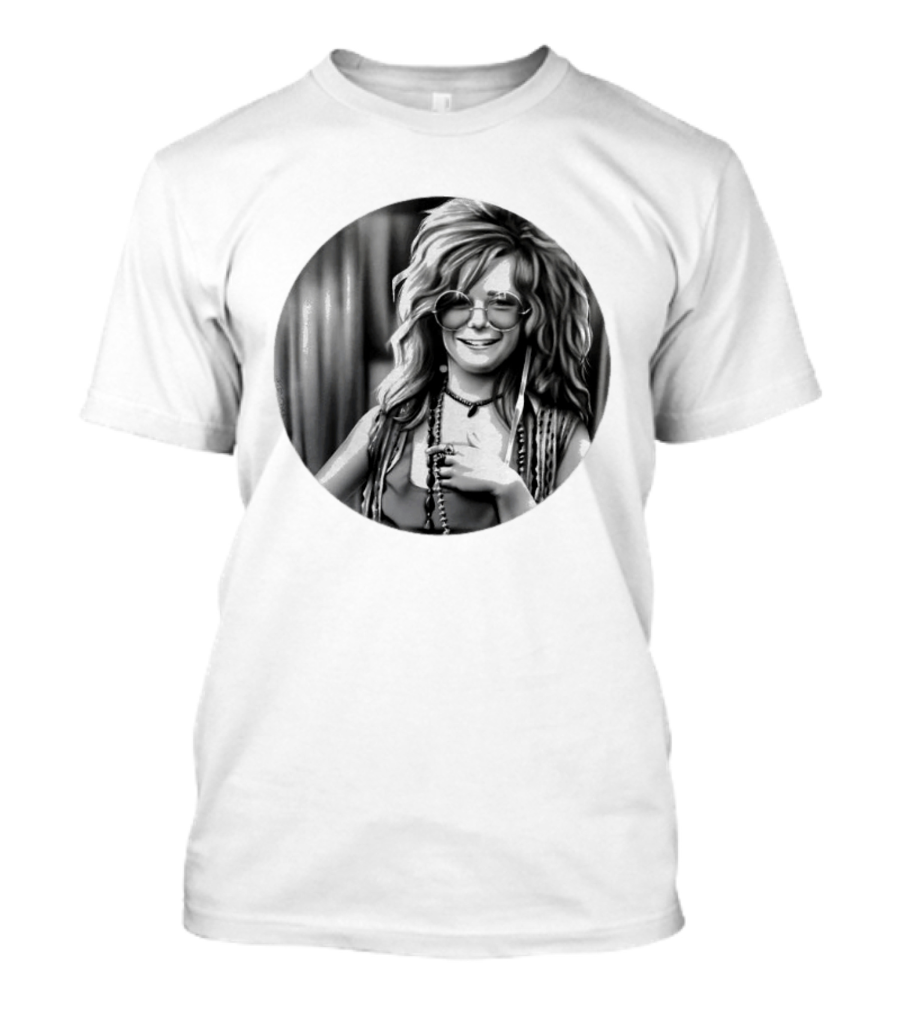 Janis Joplin Music Legend Iconic Black And White T-Shirt