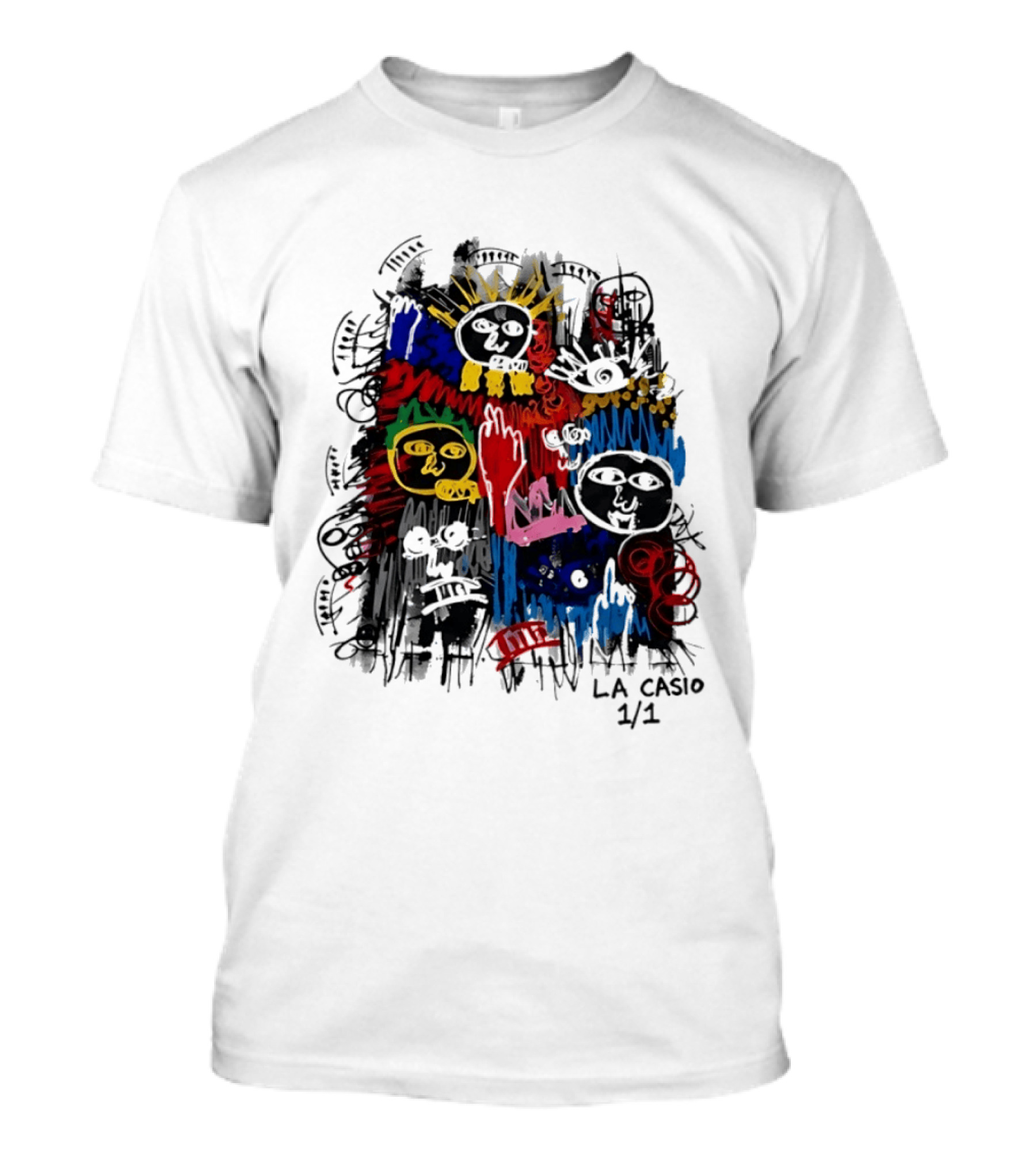La Casio 1 1 Abstract Expressionist Colorful Faces T-Shirt