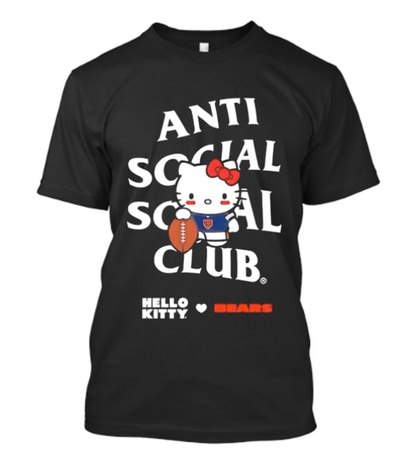 Anti Social Social Club Hello Kitty Chicago Bears Collaboration T-Shirt