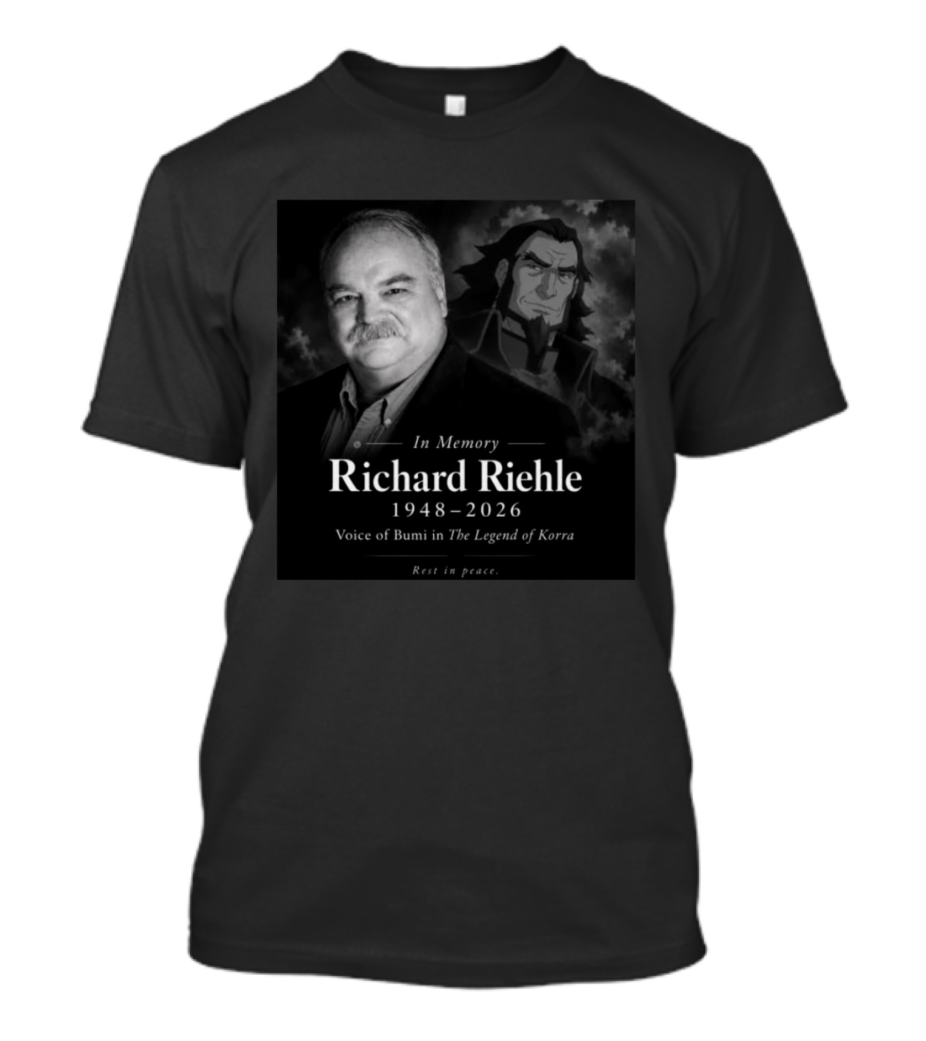 Richard Riehle 1948 2026 Voice Of Bumi The Legend Of Korra In Memory T-Shirt