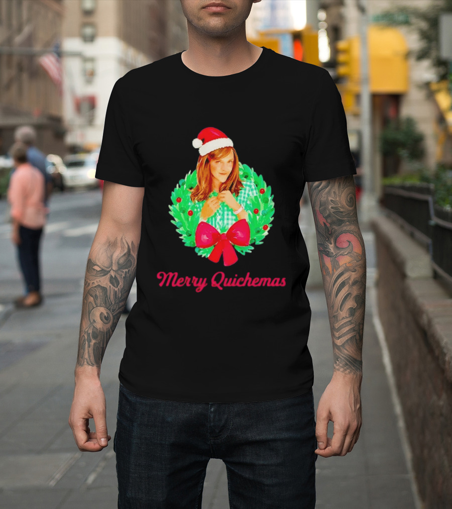 Merry Quichemas Santa Hat Wreath Gilmore Girls Christmas T-Shirt