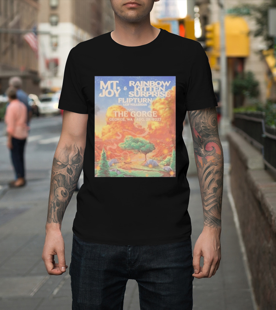 MT Joy Rainbow Kitten Surprise Flipturn Leif Vollebekk The Gorge George WA Aug 28 2027 T-Shirt
