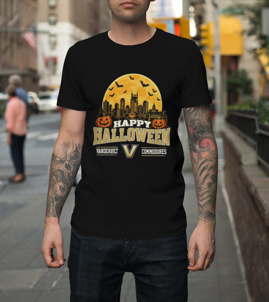 Vanderbilt Commodores Happy Halloween Skyline V 2026 T-Shirt