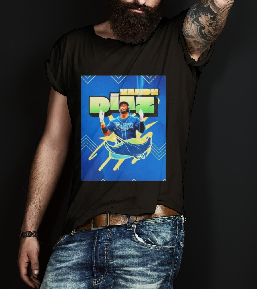 Yandy Diaz Tampa Bay Rays MLB Baseball Player Graphic With Manta Ray T-Shirt