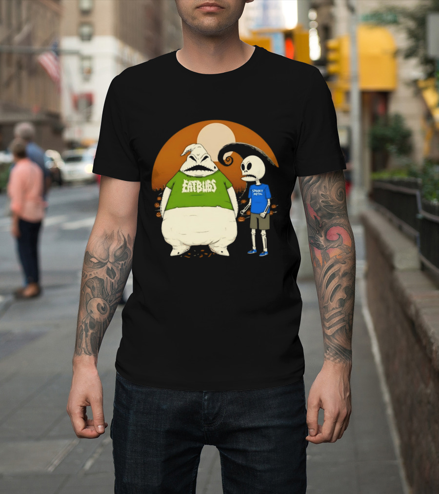 Oogie Boogie Eat Bugs Spooky Metal Skeleton T-Shirt