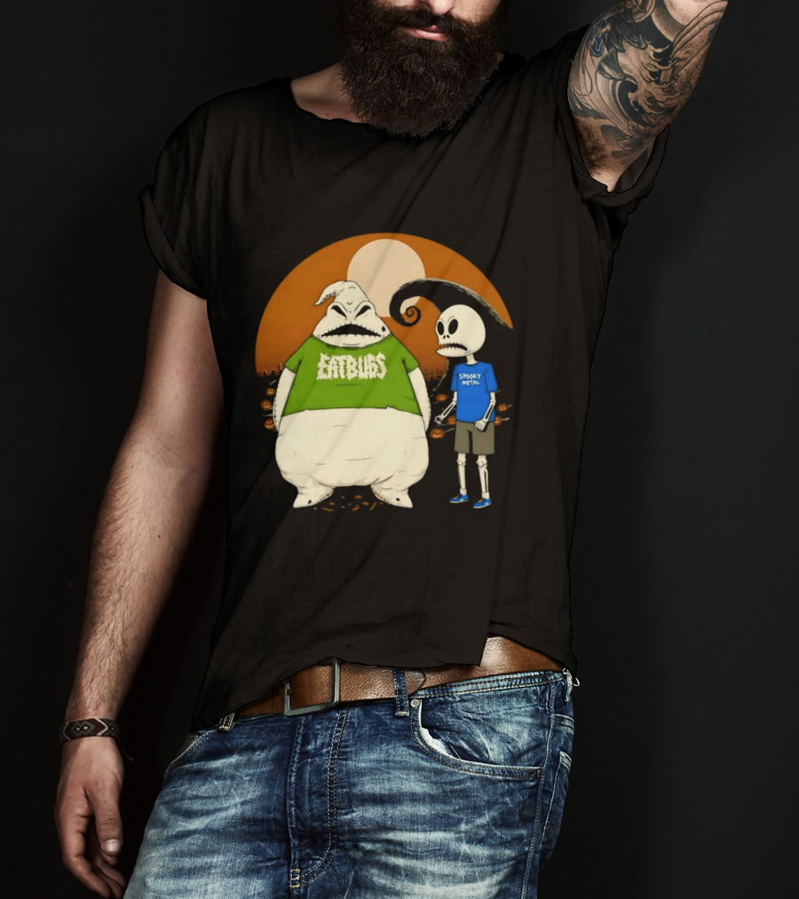 Oogie Boogie Eat Bugs Spooky Metal Skeleton T-Shirt