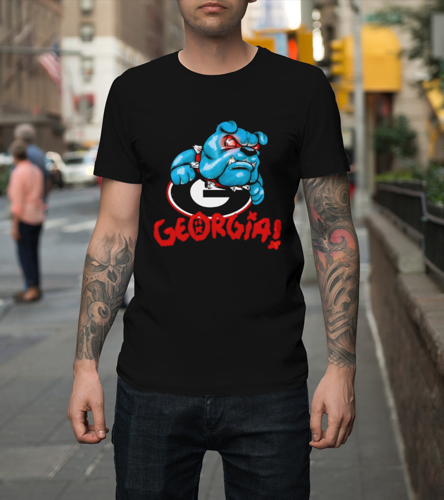 Georgia Bulldogs NCAA College Football Blue Bulldog T-Shirt