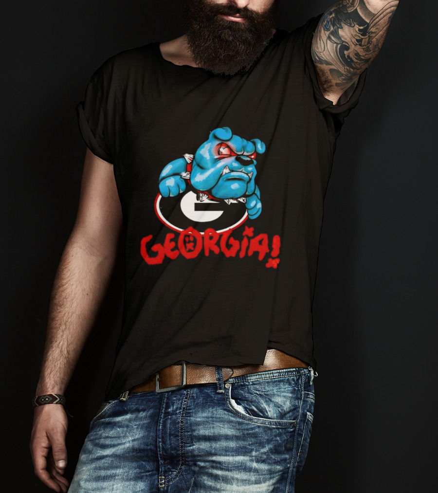 Georgia Bulldogs NCAA College Football Blue Bulldog T-Shirt