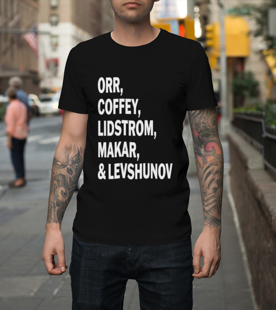 Orr Coffey Lidstrom Makar Levshunov Chicago Blackhawks T-Shirt