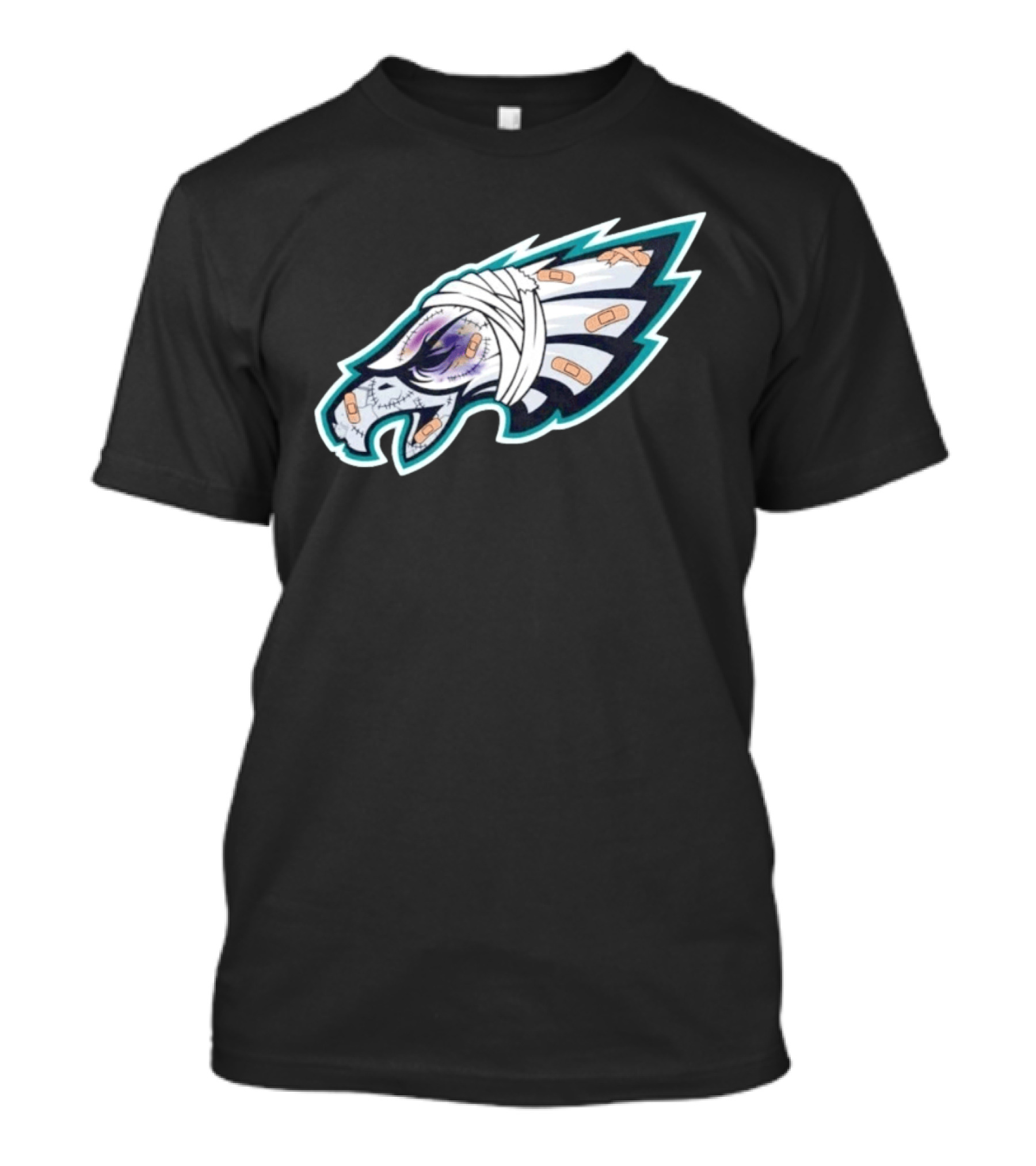 Philadelphia Eagles Injured Bandaged Logo Sports Humor T-Shirt