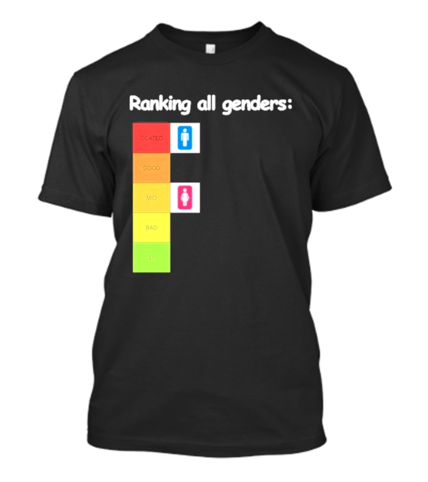 Ranking All Genders Tier List Meme Coated Good Mid Ok D T-Shirt