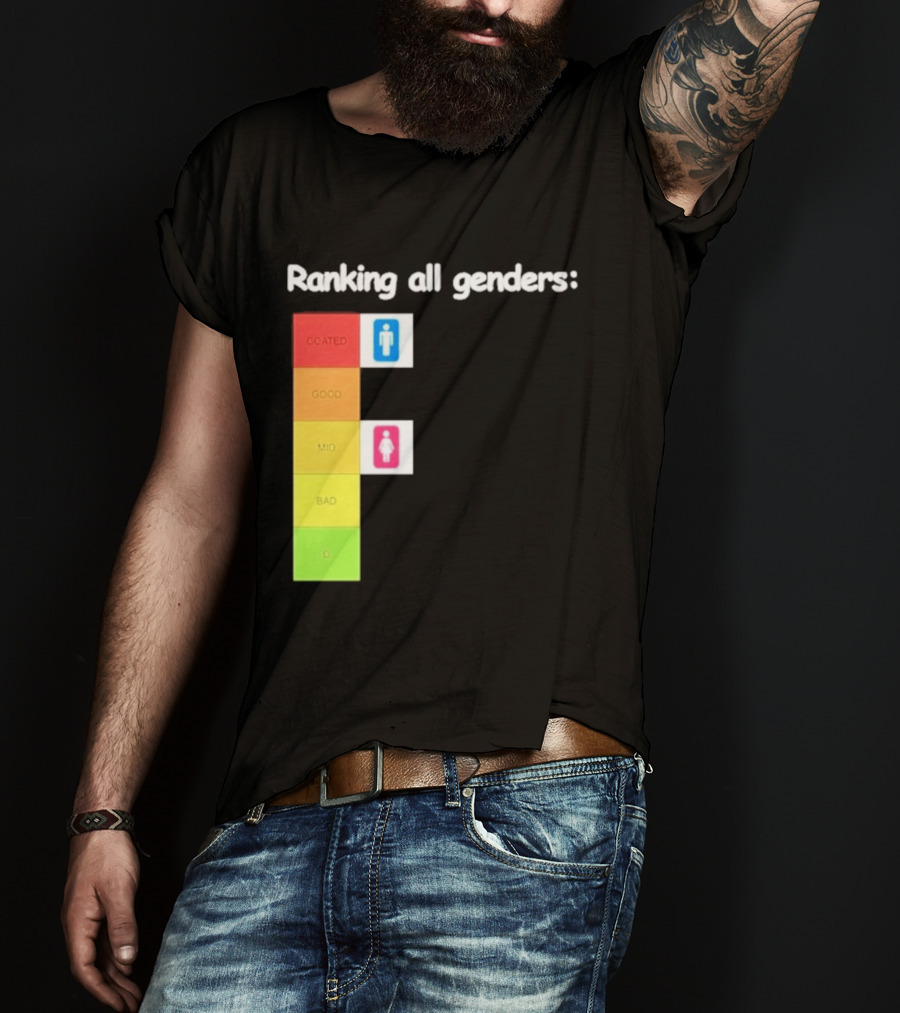 Ranking All Genders Tier List Meme Coated Good Mid Ok D T-Shirt