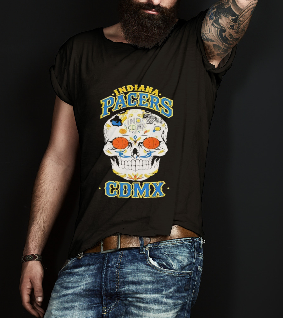 Indiana Pacers CDMX Sugar Skull NBA T-Shirt