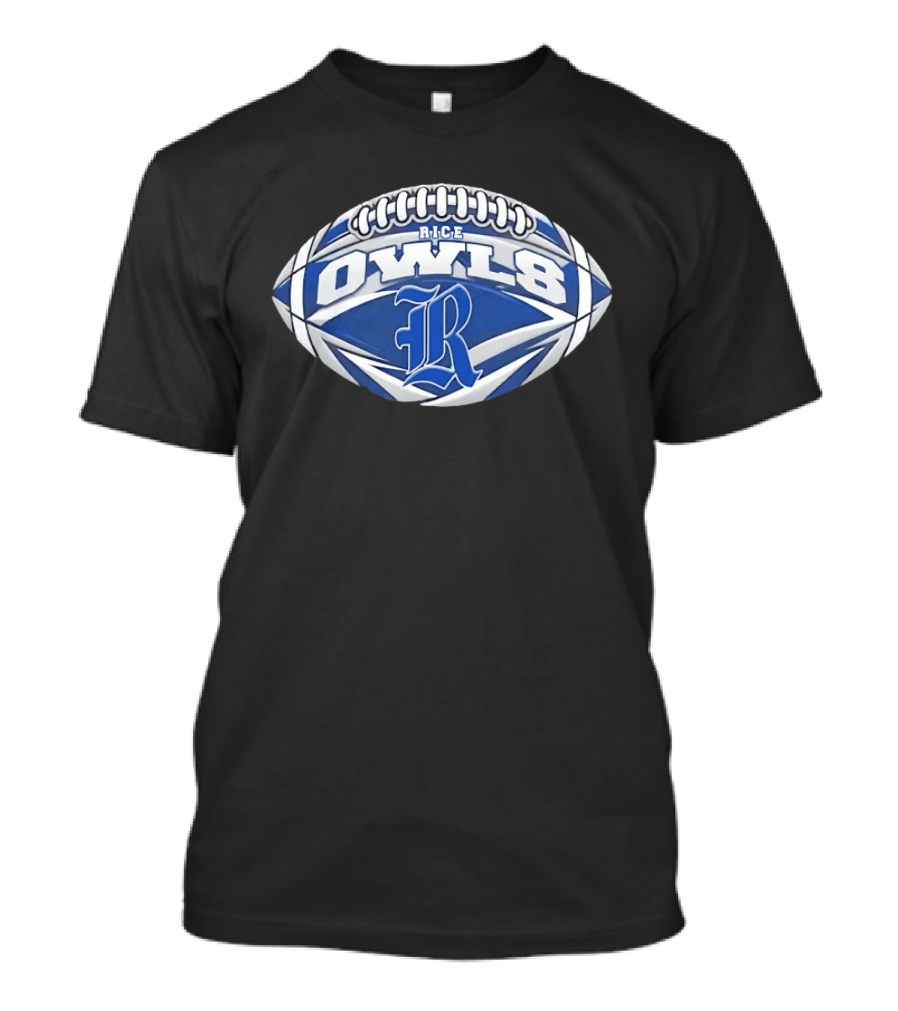 Rice Owls Football NCAA Oval Shape R Logo Football T-Shirt