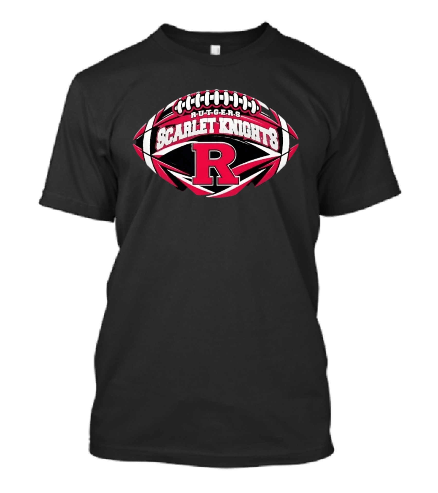 Rutgers Scarlet Knights Football NCAA Oval Shape R T-Shirt