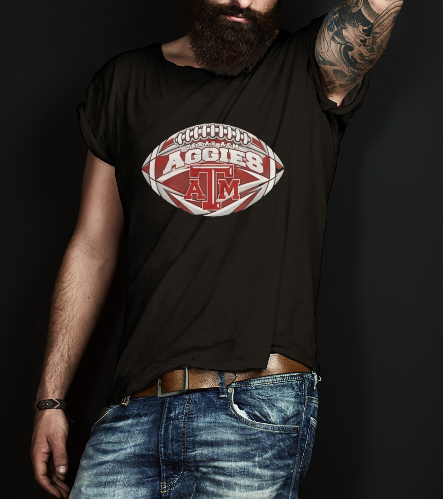 Texas A And M Aggies Football NCAA Oval Shape ATM T-Shirt