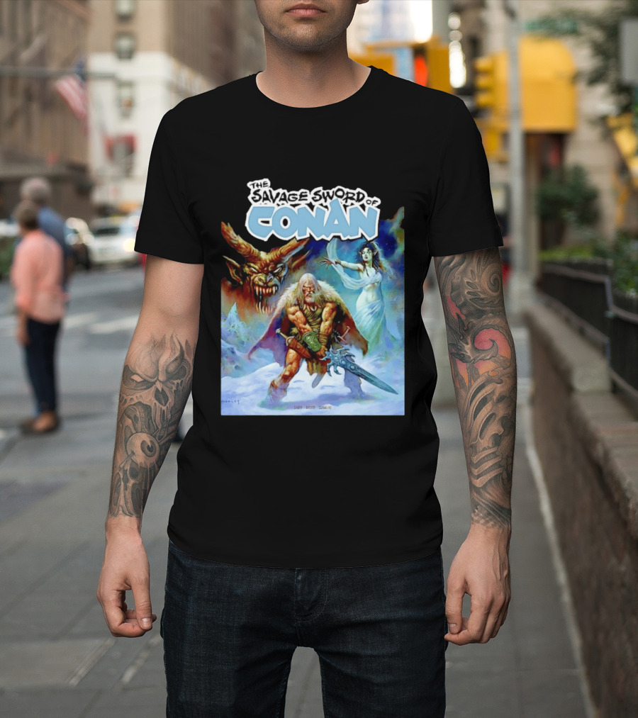 Savage Sword Of Conan Featuring Sharp Arcudi Carvalho Fantasy T-Shirt