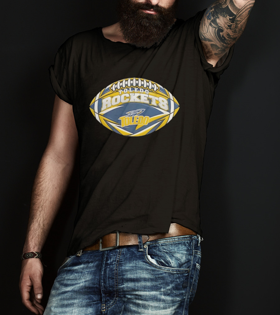 Toledo Rockets NCAA Football Oval Shape Team Spirit T-Shirt