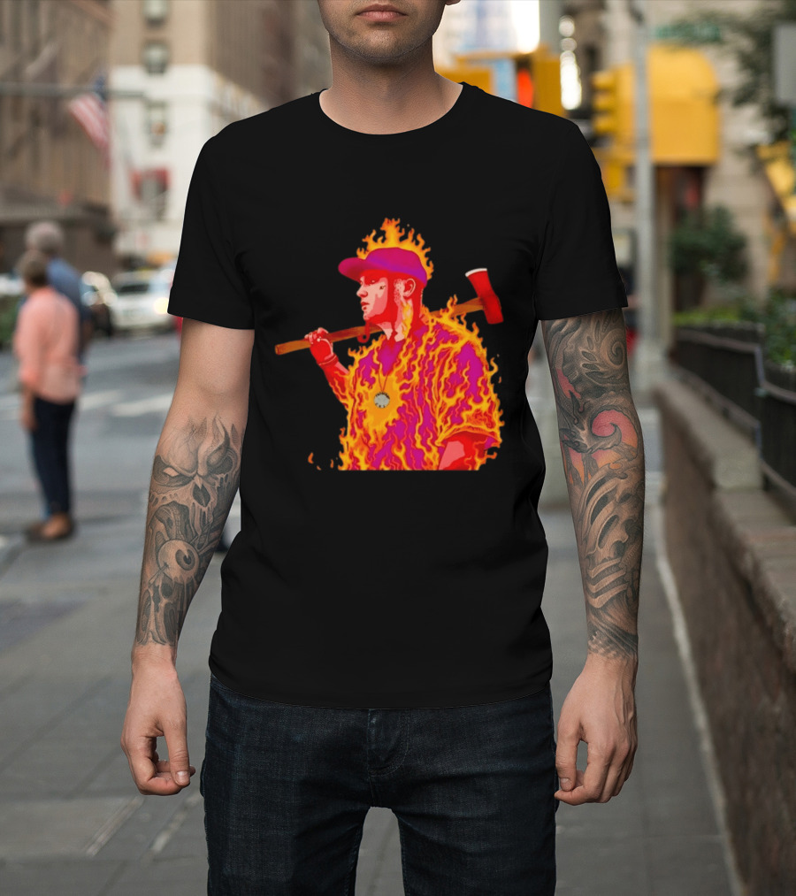 Trippie Redd Flaming Axe Fiery Rap T-Shirt