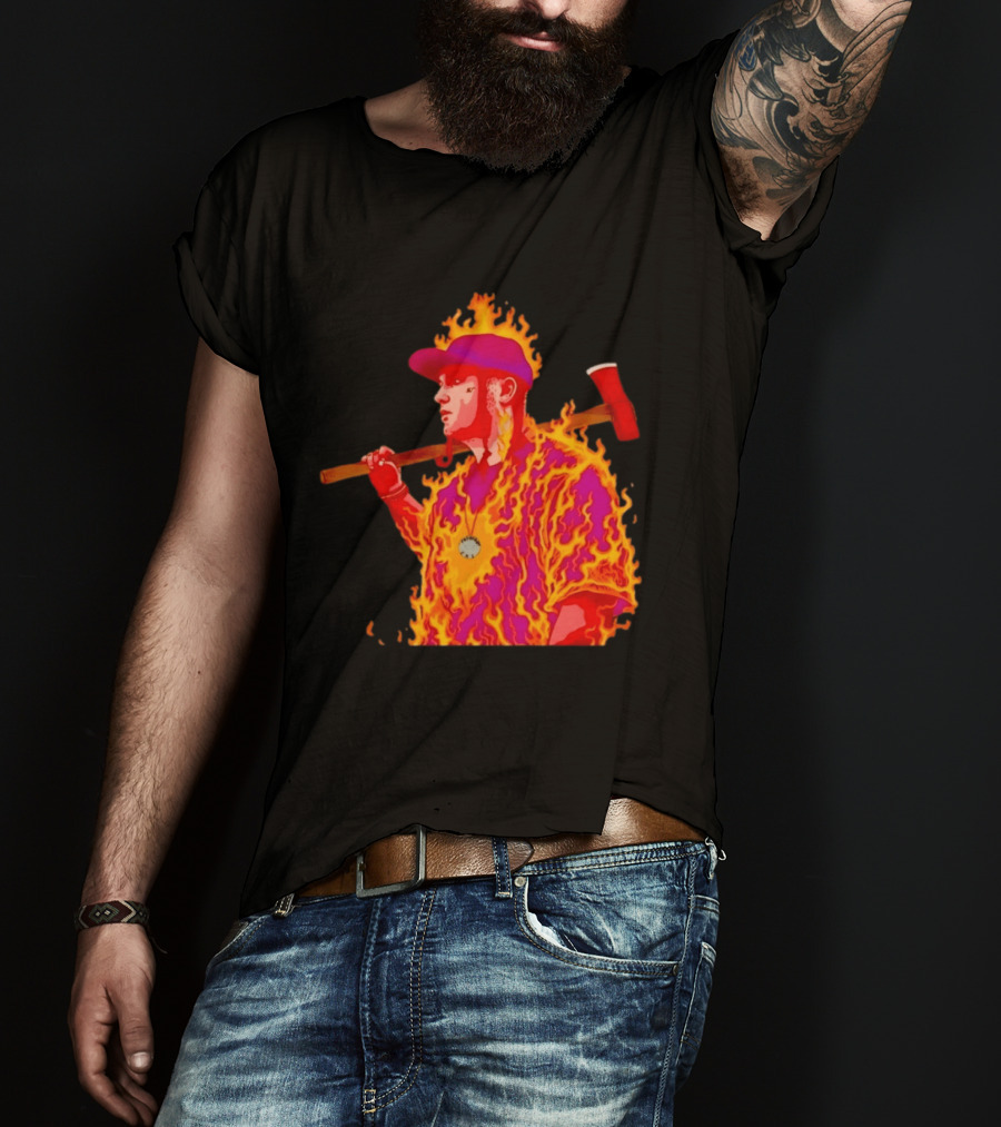 Trippie Redd Flaming Axe Fiery Rap T-Shirt