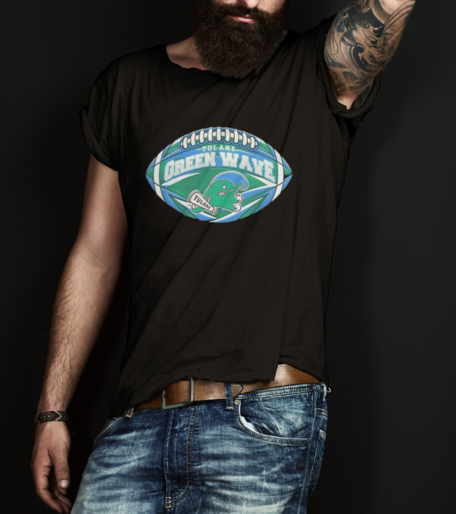 Tulane Green Wave Football NCAA Oval Tulane T-Shirt