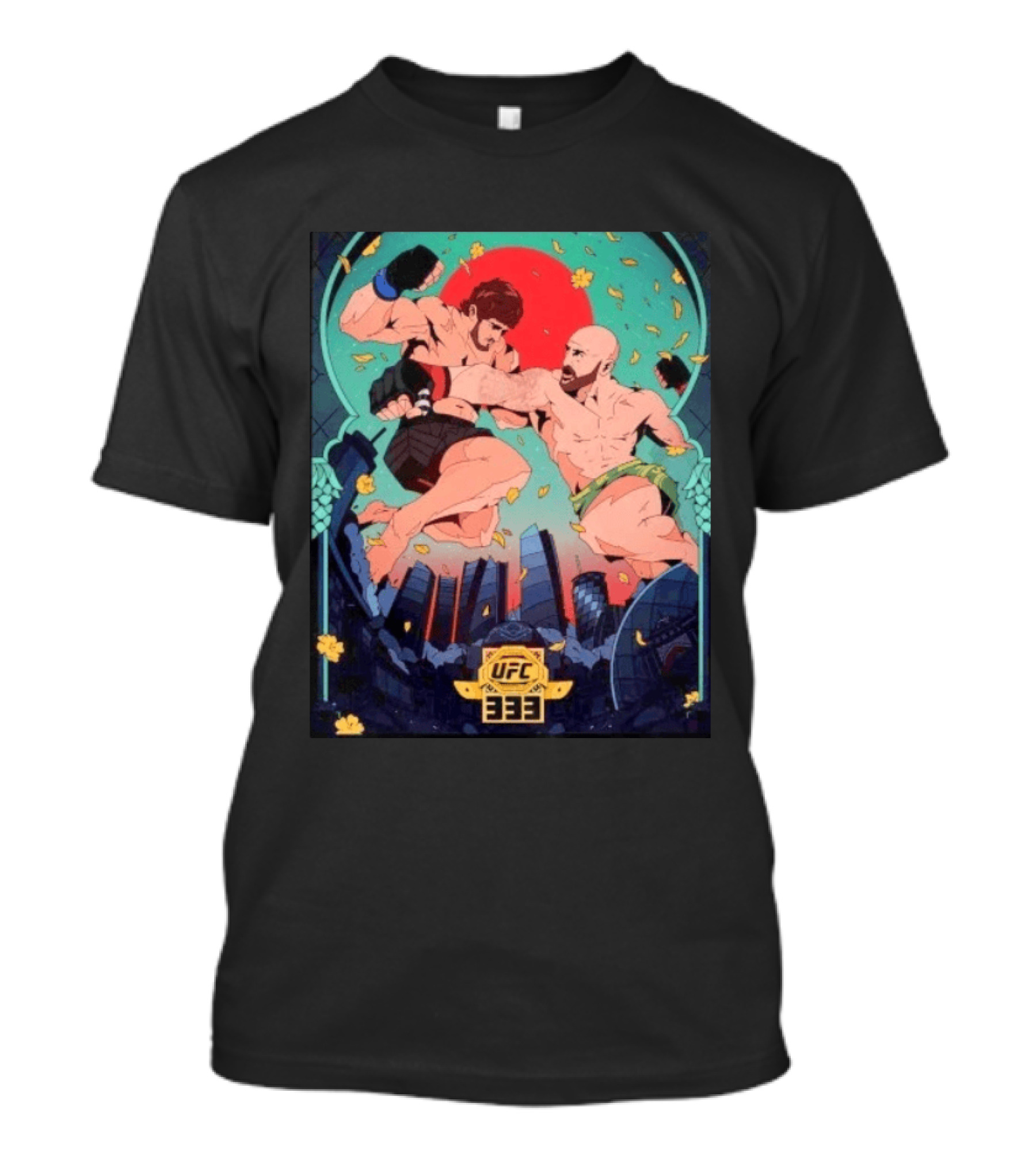 UFC 333 Double Title Fights MMA Mixed Martial Arts Anime Inspired Showdown T-Shirt