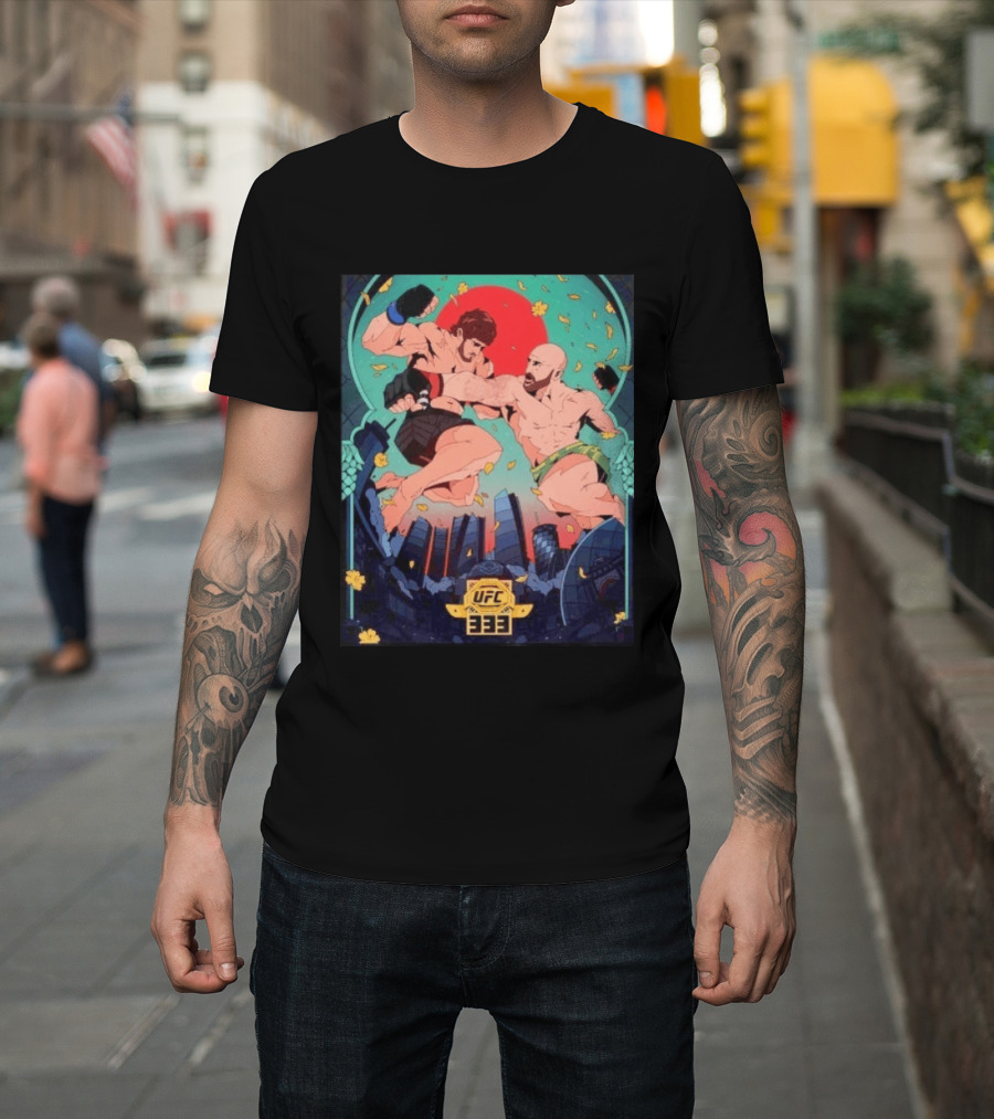 UFC 333 Double Title Fights MMA Mixed Martial Arts Anime Inspired Showdown T-Shirt
