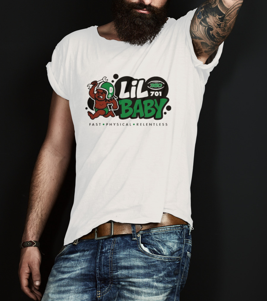 Lil Baby 360 701 Fast Physical Relentless Football Cartoon T-Shirt