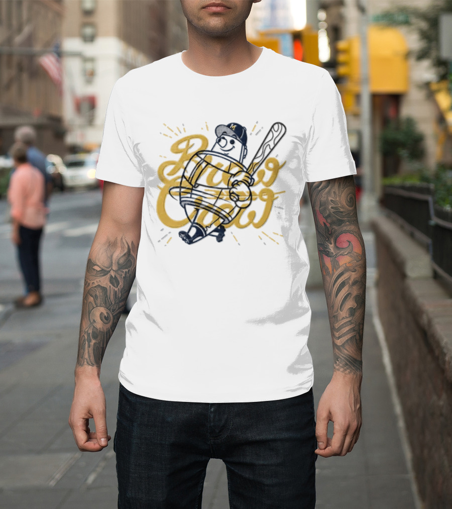 Milwaukee Brewers Brew Crew MLB Mascot Swinging Bat T-Shirt