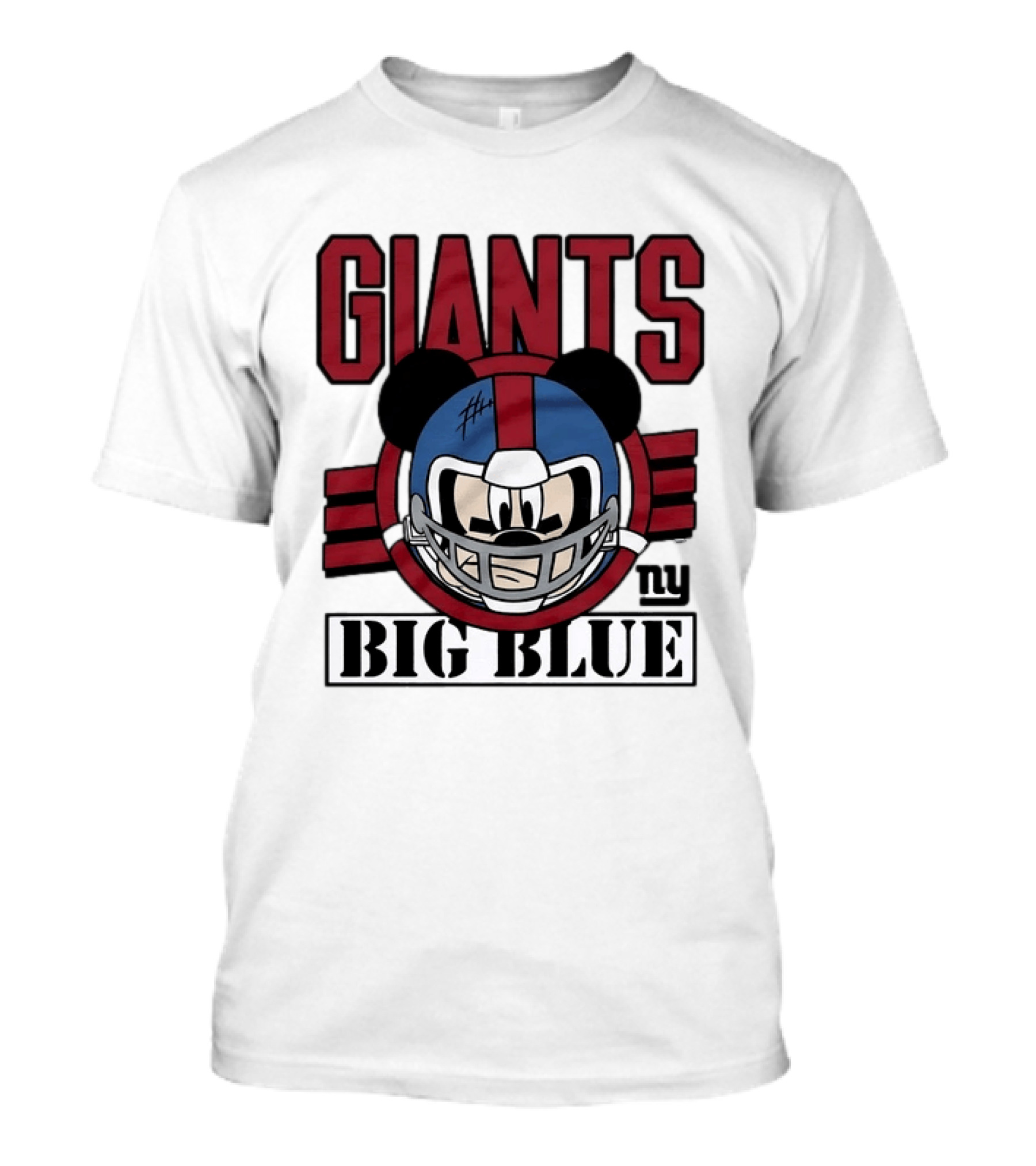 New York Giants Mickey Mouse Big Blue NFL Collaboration T-Shirt