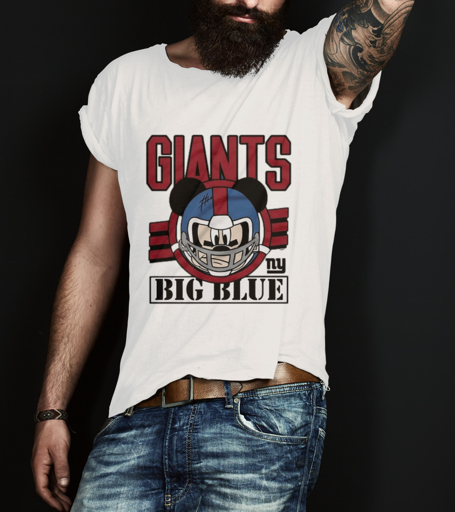 New York Giants Mickey Mouse Big Blue NFL Collaboration T-Shirt