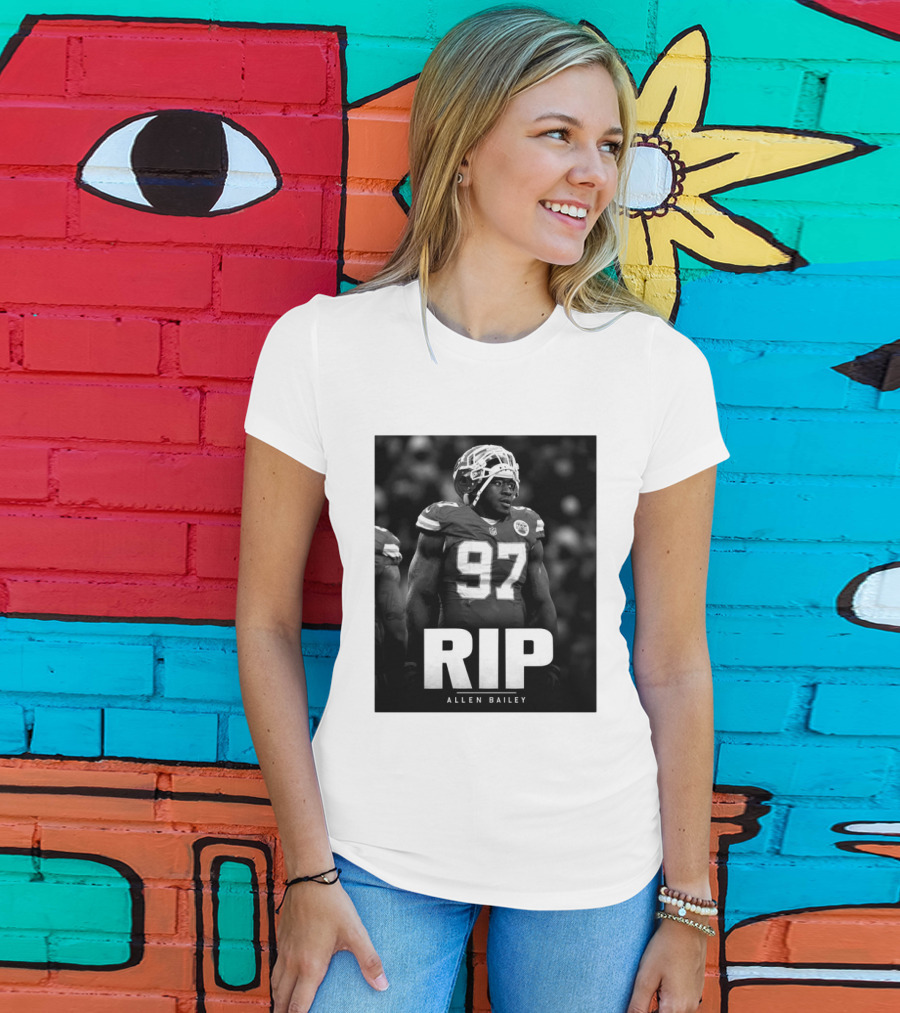 RIP Allen Bailey 1989 2026 Football Player Number 97 T-Shirt