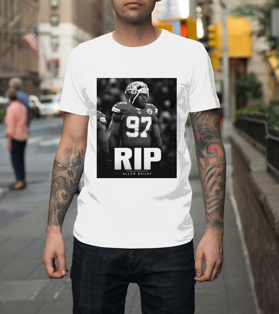 RIP Allen Bailey 1989 2026 Football Player Number 97 T-Shirt