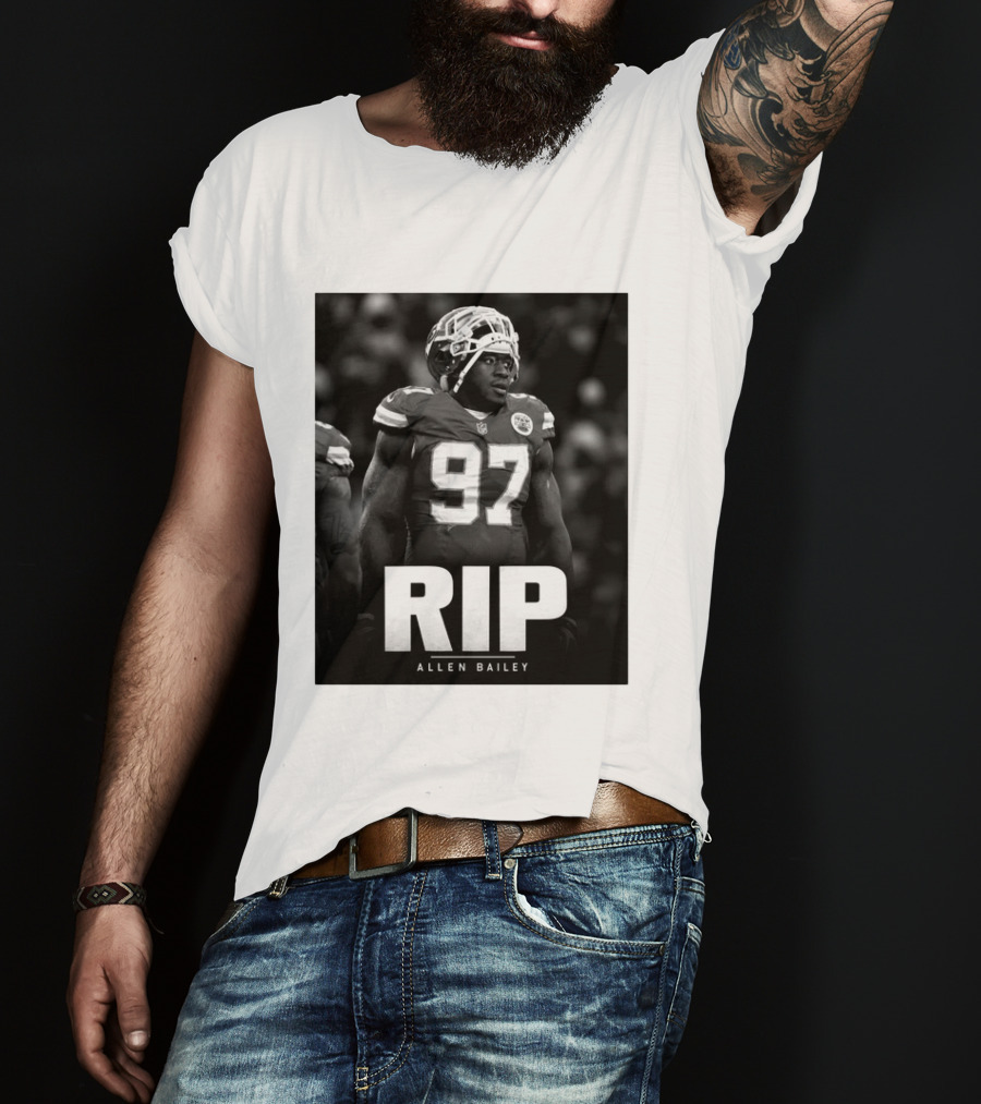 RIP Allen Bailey 1989 2026 Football Player Number 97 T-Shirt