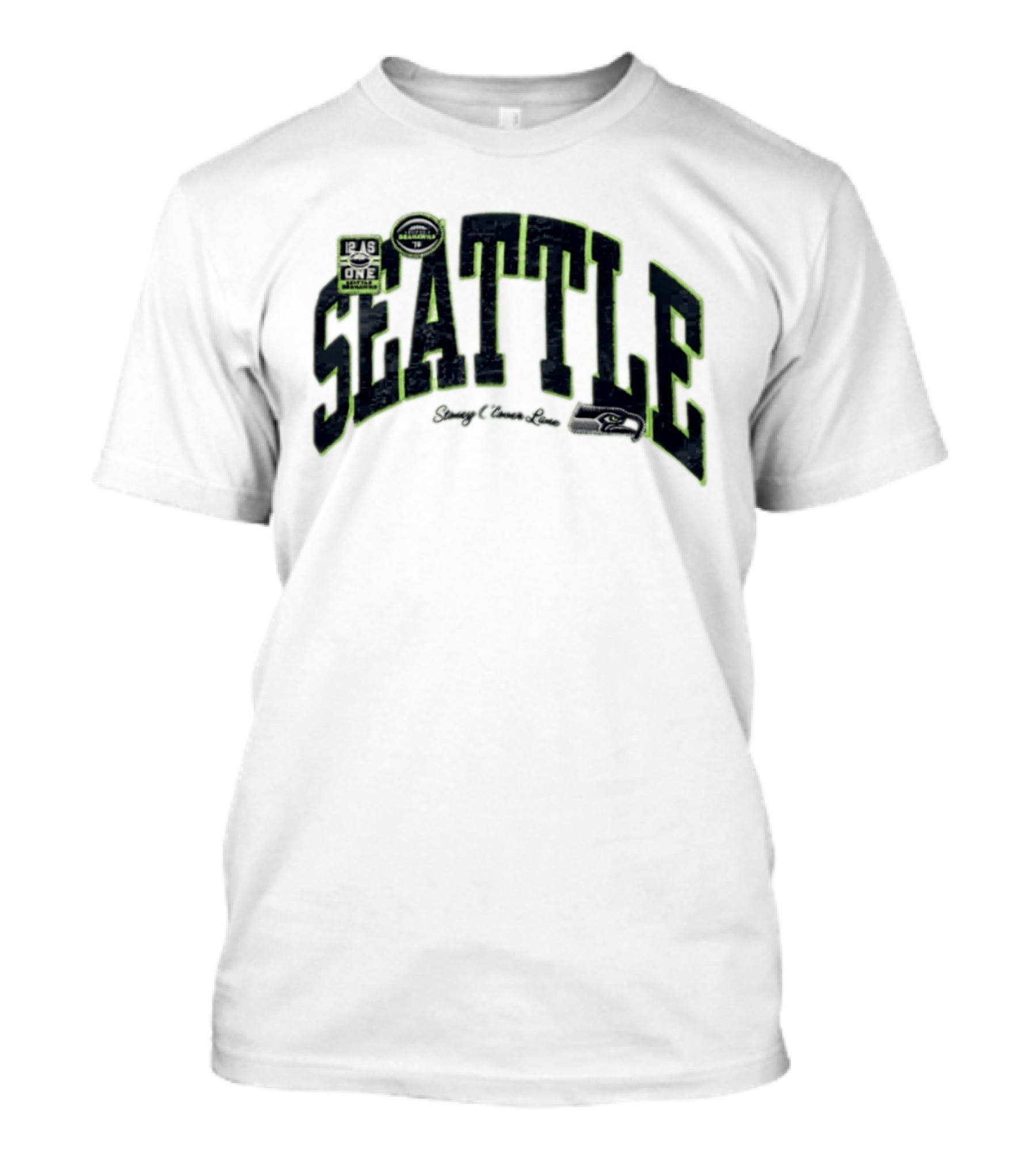 Seattle Seahawks 12 As One Stoney Clover Lane NFL Team Collaboration T-Shirt