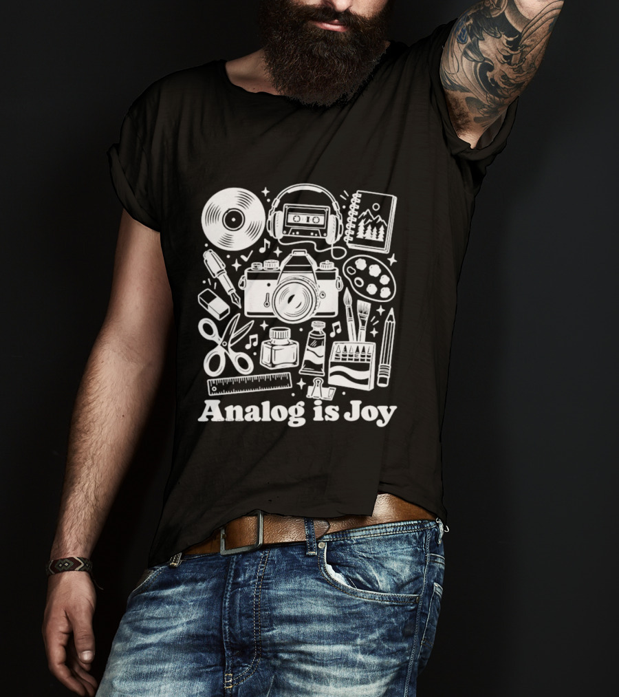 Analog Is Joy Camera Cassette Paint Creativity T-Shirt