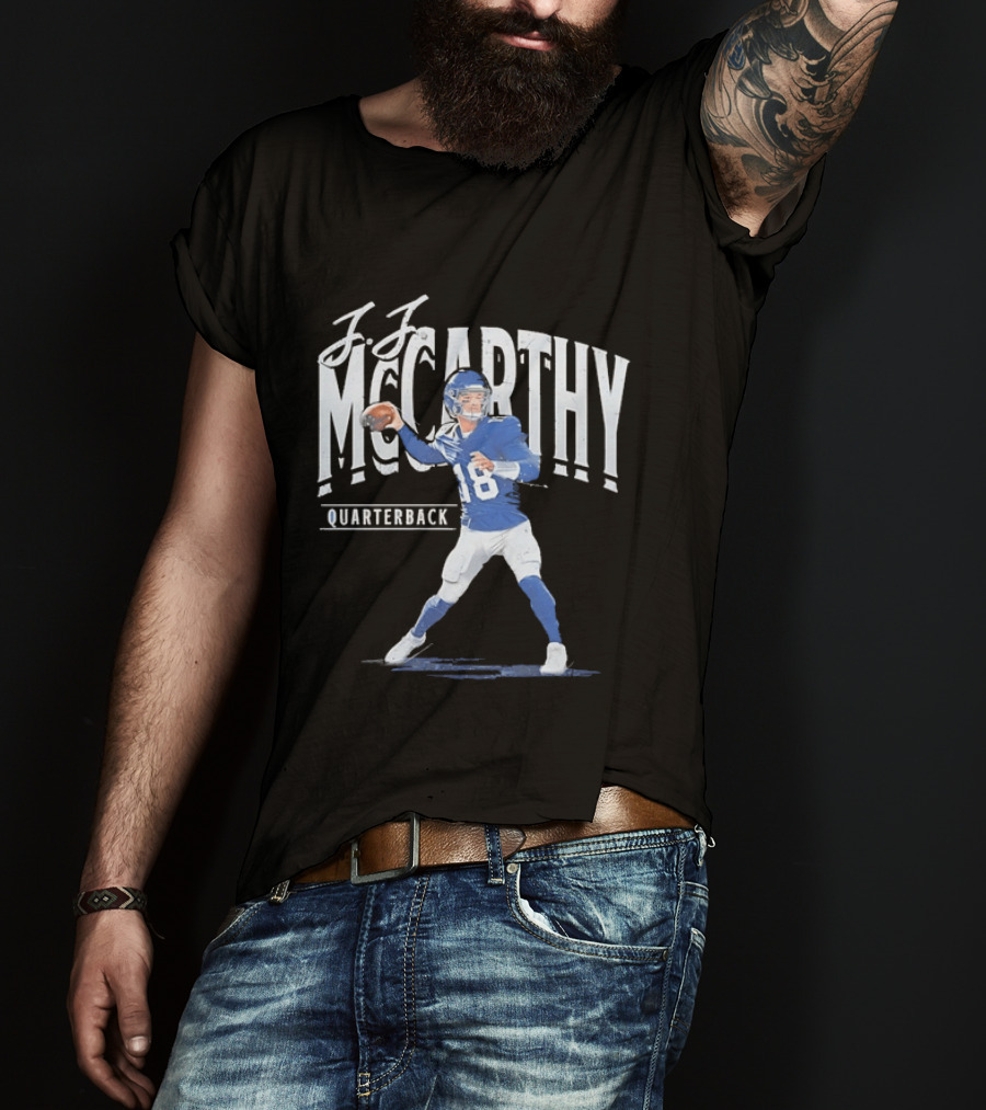 JJ McCarthy Quarterback Number 18 Minnesota Vikings T-Shirt