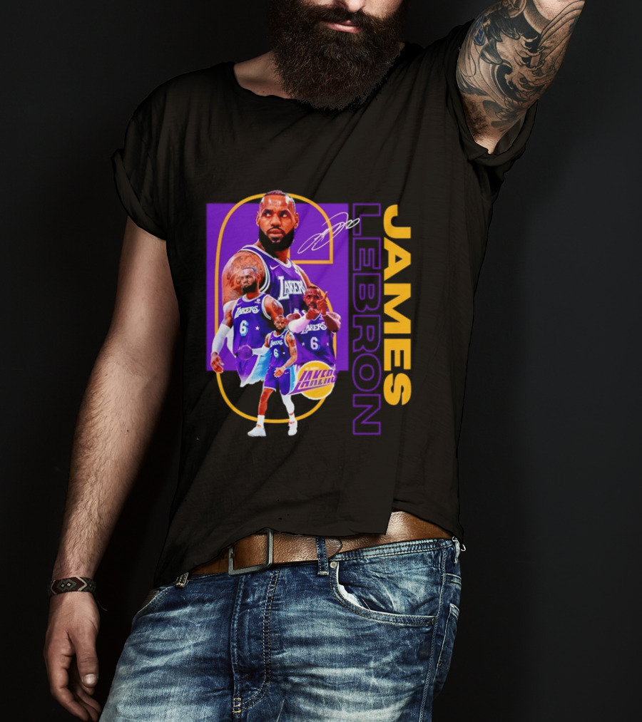 LeBron James Los Angeles Lakers 6 NBA Basketball T-Shirt
