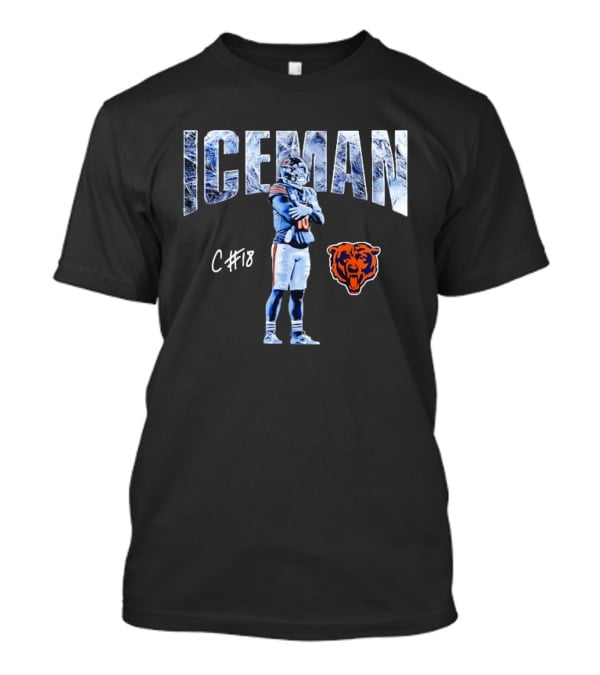 Caleb Williams Chicago Bears Iceman C Number 18 Bear T-Shirt