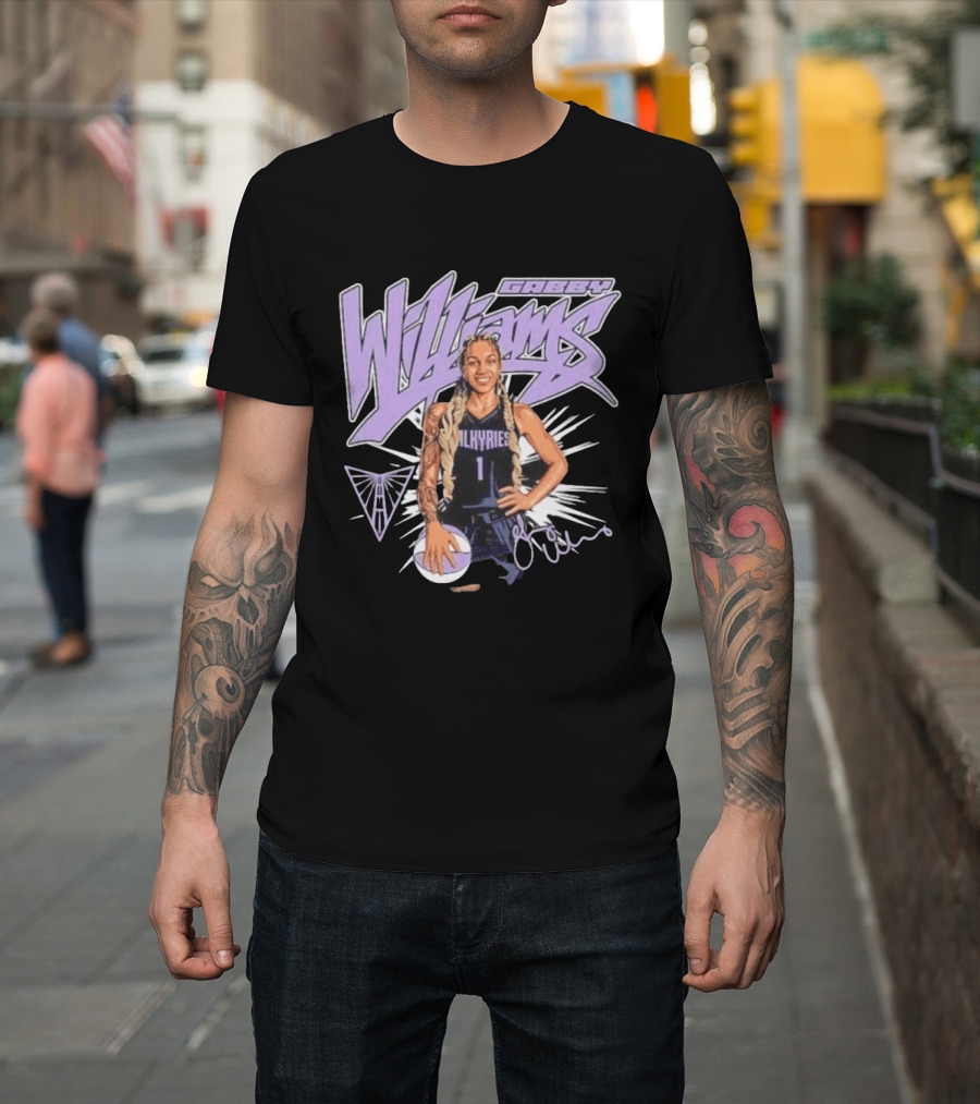 Gabby Williams Valkyries Basketball Art Signature T-Shirt