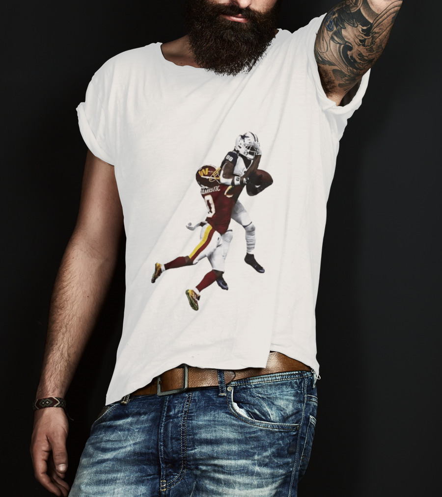 Benjamin St Juste Washington Commanders Defensive Play NFL Action T-Shirt